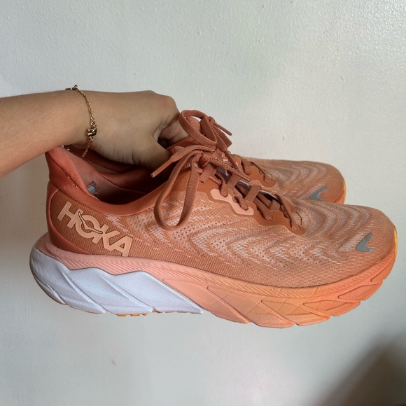 Hoka Shoes - Hoka Women's Coral and White Athletic Shoes